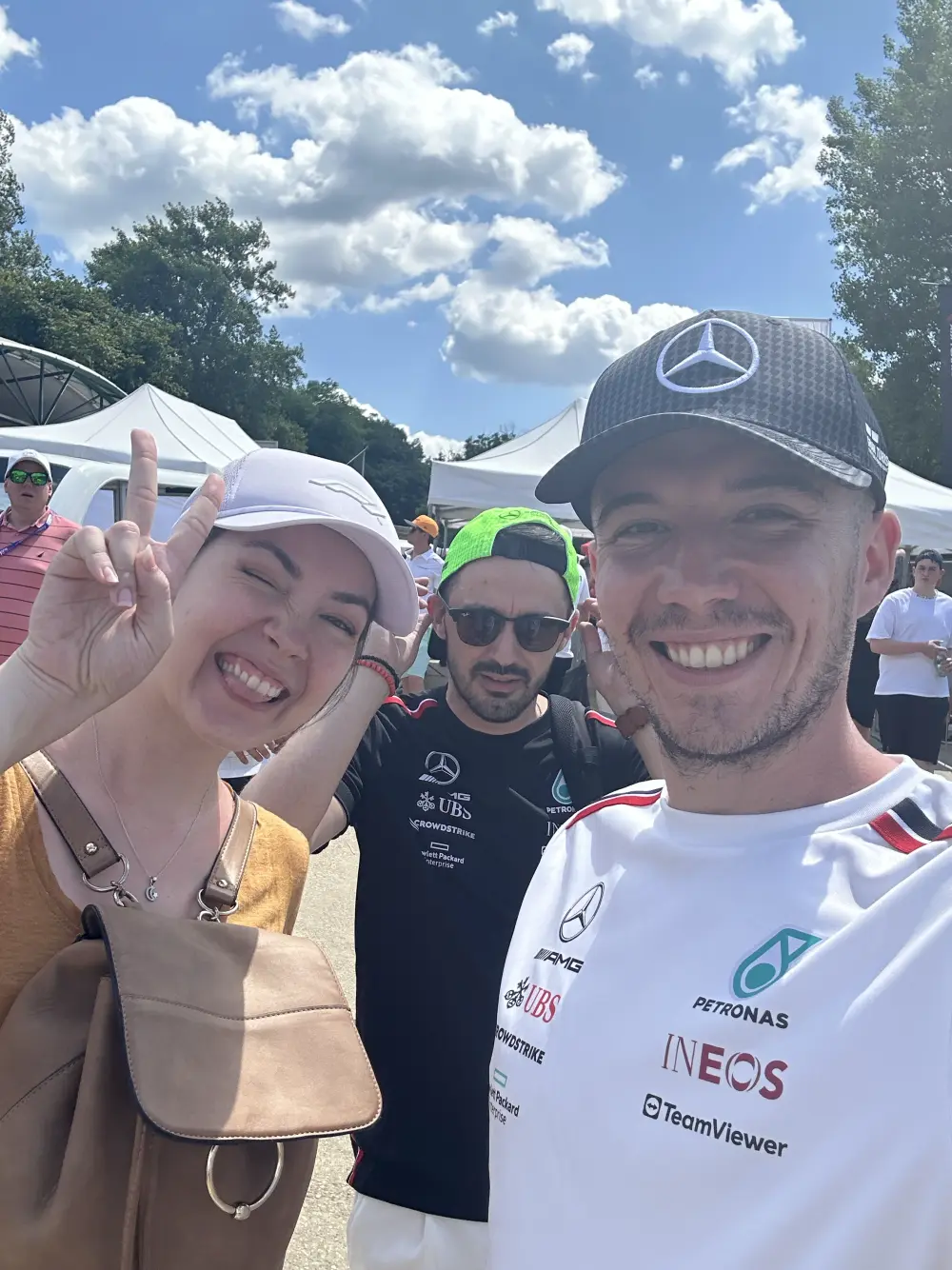 Tribus teammates at the Formula 1 paddock on a team trip