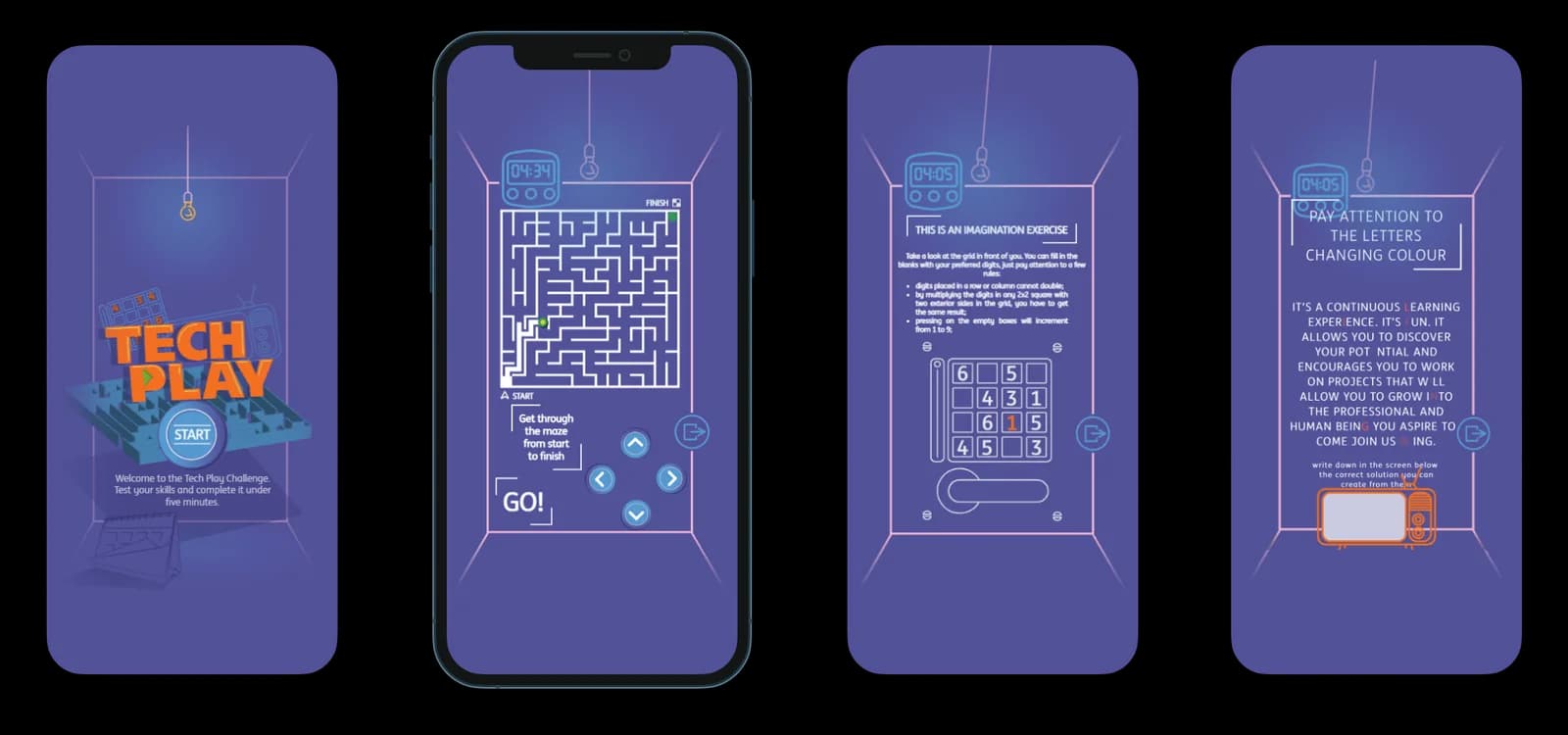 PlayTech — gaming app screens