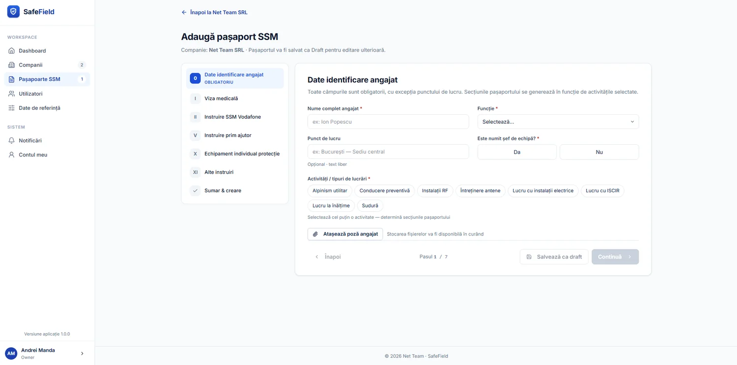 SafeField — add SSM passport